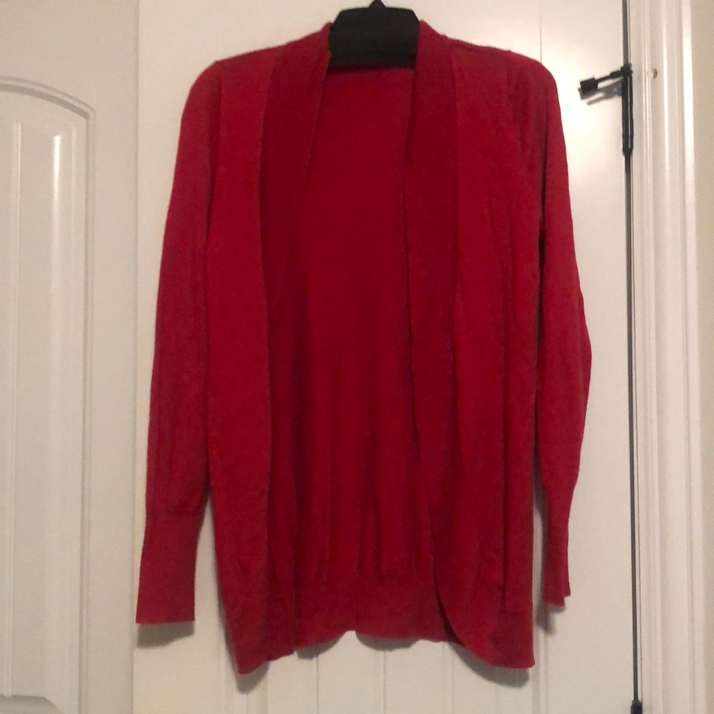 Red Cocoon cardigan